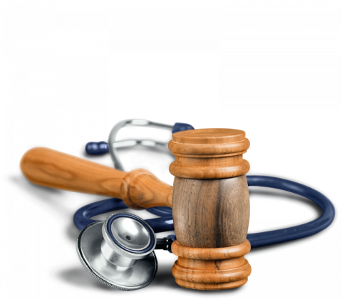 practice-area_medical-malpractice gavel and stethoscope representing medical malpractice
